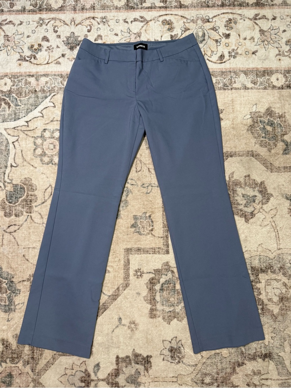 Express Editor Women's Barely Boot Cut Low Rise 12R Pants in Slate Blue